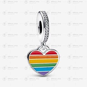 Pandora Pride Rainbow Heart Dangle Charm